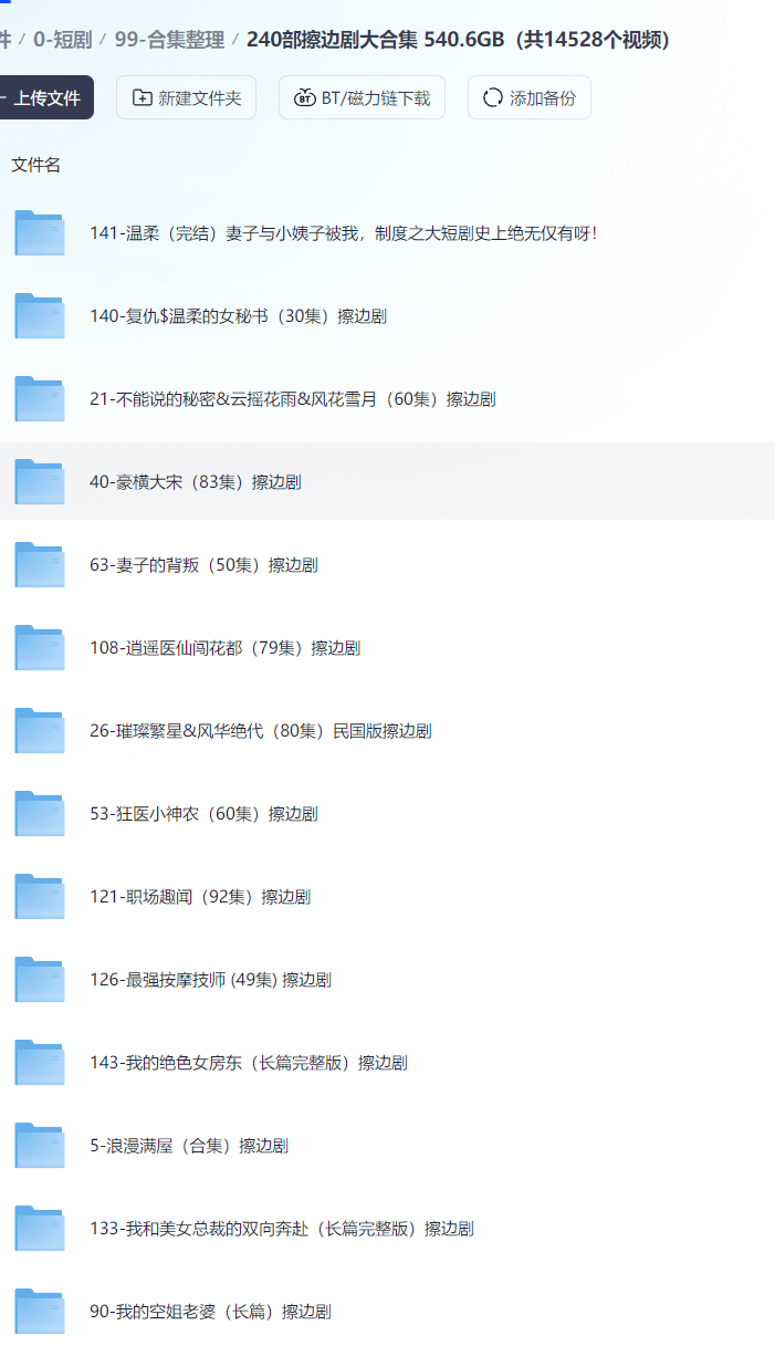 240部擦边剧大合集 540.6GB(共14528个视频)-zb博客